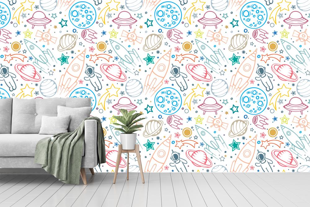 Space Doodle | Seamless Pattern Wallpaper