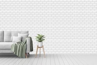 3D Fine White Brick | Seamless Pattern Wallpaper