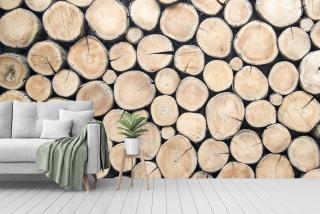 Wooden Logs V2 | Mural Wallpaper