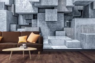 3D Square Pattern V4 | Mural Wallpaper