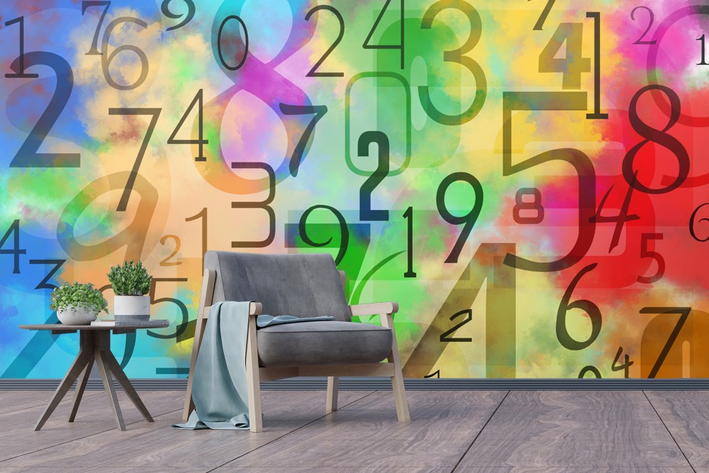 Digits In Multicolor Background