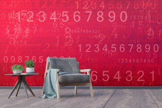 Digits In Red Background