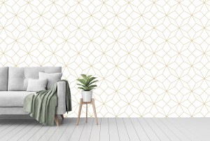 Modern Seamless Golden Hexagon