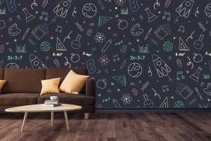 Scientific Chalkboard Effect Wallpaper Mural