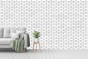 Gray Border White Brick