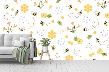 Bee & Flowers V1
